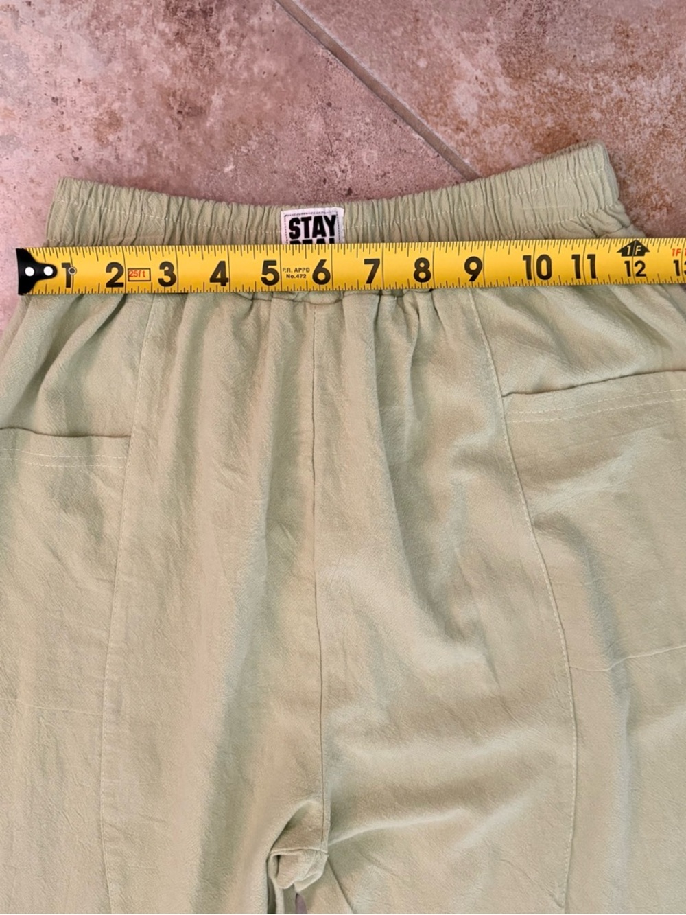 Stay Real Barrod 1980 Green Vintage Pants Elastic Label Women’s 6 Pull On Barrel - Picture 8 of 8